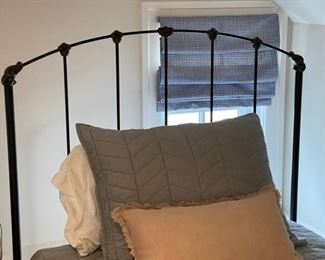 Pair of brass twin headboards. 50" H. Mattress set and bedding available, too. Photo 2 of 2.