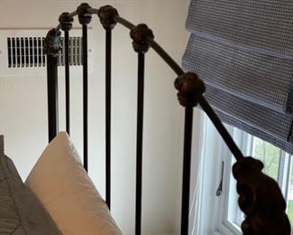 Pair of brass twin headboards. 50" H. Mattress set and bedding available, too. Photo 1 of 2.