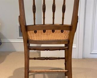 Antique cane-seat chair. Photo 2 of 3.
