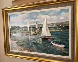 Sailboat Oil Painting signed by Artist. Photo 1 of 2.