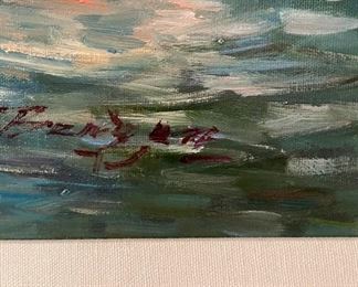 Sailboat Oil Painting signed by Artist. Photo 2 of 2.