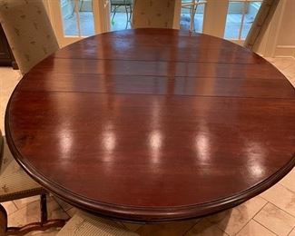 Antique French extension dining table. Measures 81" W x 64" x 28.5" H with 25" clearance. Comes with 46" W leaf and pads. Photo 2 of 5.