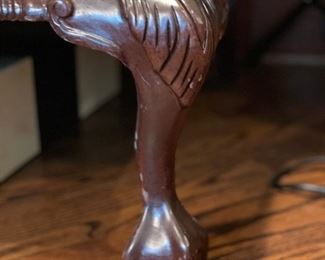 Hancock & Moore chippendale-style camelback loveseat with ball and claw feet. Measures 62" W x 36" D. Photo 4 of 4.