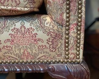 Hancock & Moore chippendale-style camelback loveseat. Measures 62" W x 36" D. Photo 3 of 4.