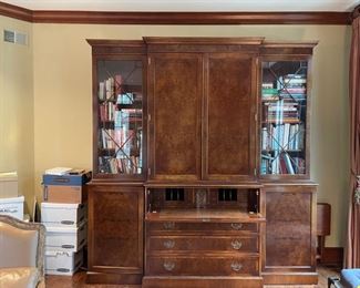 Trosby English secretary with leather-topped drop front desk. Measures 103.5" W x 93" H x 18" D. Photo 1 of 5.