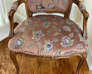 Minton-Spidell Louis XV-Style upholstered arm chair - 2 available. Photo 3 of 4.