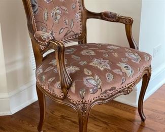 Minton-Spidell Louis XV-Style upholstered arm chair - 2 available. Photo 4 of 4.