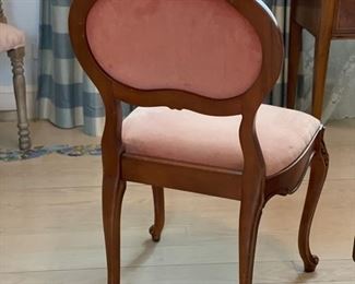 Blush velvet upholstered side chair. Photo 2 of 2.