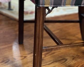 Set of 4 Parsons-style upholstered dining chairs. Photo 3 of 3.