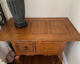 Pair of Baker Milling Road side tables. Each measures 36" W x 20” D x 28" H. Photo 2 of 4.
