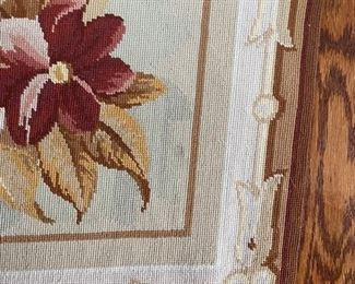 French needlepoint rug. Measures 8' x 10." Photo 2 of 3.