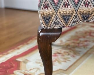 Upholstered wing back chair - 2 available. Photo 4 of 4.