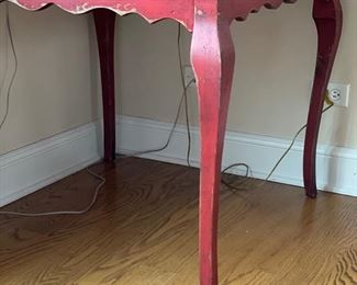 Red table. Measures 38" x 38." Photo 2 of 3.