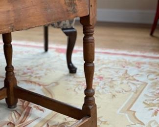 Antique English pub table with drawer. Measures 35.5" W x 23" D x 24.5" H. Photo 4 of 4.