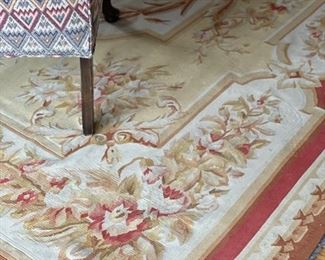 French needlepoint rug. Measures 8' x 10." Photo 1 of 3.