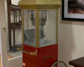 Professional popcorn cart / maker on wheels with handle. Photo 2 of 2.