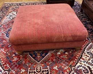 Upholstered ottoman. Measures 42" x 42" x 16" H. Photo 1 of 2.