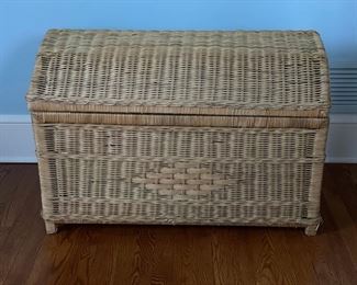 Wicker trunk. Measures 34" W x 20" D x 24" H. Photo 1 of 2.