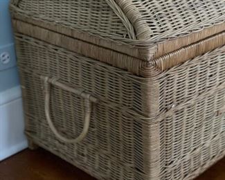 Wicker trunk. Measures 34" W x 20" D x 24" H. Photo 2 of 2.