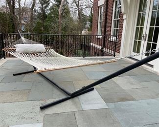 Hammock and hammock stand.
