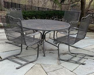 Woodard wrought iron table and 4 chair set. Photo 1 of 2.