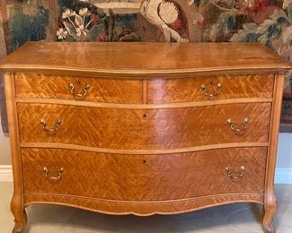 Antique Birdseye Maple Hepplewhite Style Vintage Bureau . Measures 50" x 25" x 34". Photo 1 of 4.