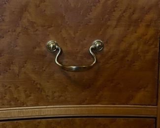 Antique Birdseye Maple Hepplewhite Style Vintage Bureau . Measures 50" x 25" x 34". Photo 3 of 4.