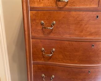 Antique Birdseye Maple Hepplewhite Style Vintage Chest of Drawers. Measures 38" x 22" x 50". Photo 3 of 3.