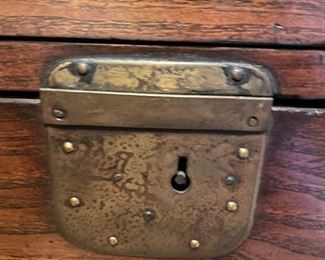 18th Century Elmwood Korean Tansu with Original Hardware and Bale Handles. Photo 6 of 6.