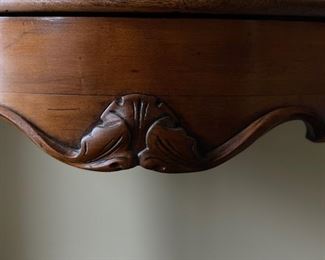 Rococo Revival Style Walnut Side Table Circa 1875-85; Shaped Apron with Pierced Back Rail. Photo 2 of 2.