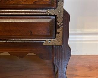 20th Century Hong Kong Chest; Brass Corner Mounts Zitan Wood. Measures 24.75" x 12.75" x 25.5". Photo 2 of 3.