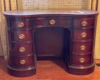 Kidney Shaped Leather-Topped Desk.