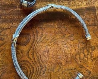 David Yurman Choker and Pierced Earring Set.