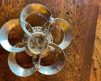 Sterling Silver & Turquoise Pin. Photo 2 of 2.