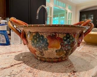 Hand-Painted Italian Ceramic Bowl. Photo 1 of 3.