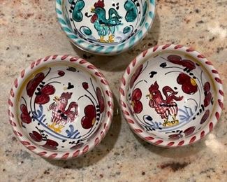 Sample of Italian Hand-Painted Italian Salt Cellars.