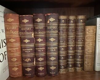 Leather Bound History of Colorado Books.