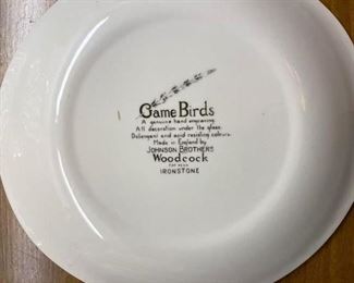 Johnson Brothers Game Birds - Woodcock Ironstone. Set of 6 Dinner Plates. Photo 2 of 2.