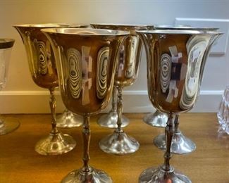Set of 8 Silver-plate Goblets.