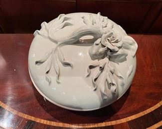 Lidded Ceramic Bowl. Photo 1 of 2.