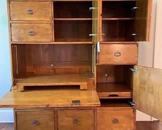 Bausman computer / media / sewing cabinet. Measures 58.5" W x 22" D x 70" H. Photo 3 of 3.