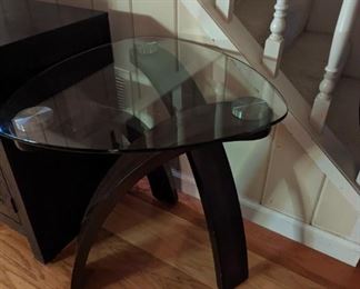 MCM Glass Top Occasional table
