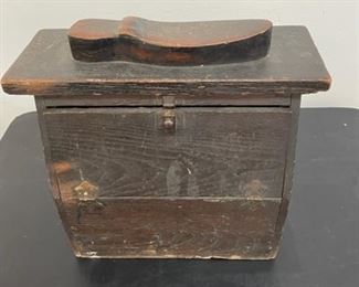 Vintage wooden shoe box.