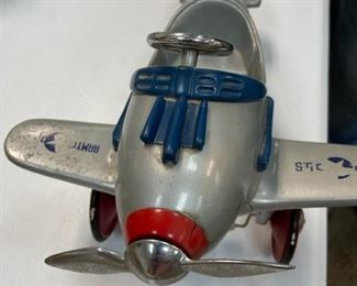 Vintage U.S. Army single prop plane model.