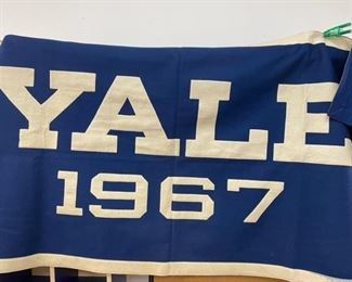 Vintage 1967 YALE UNIVERSITY BULLDOGS banner.