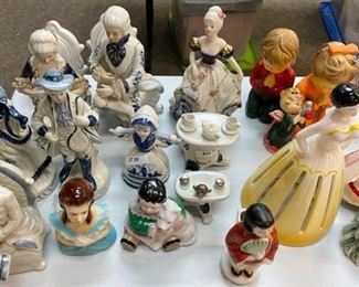 Assorted ceramic and porcelain figures.
