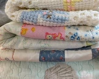 Handcrafted baby blankets and quilts.