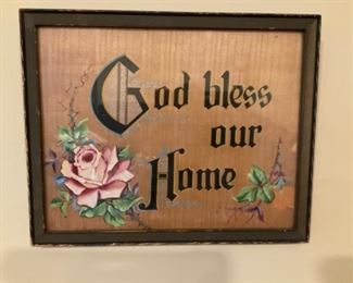 Vintage Reverse Painting on Glass - Framed Picture