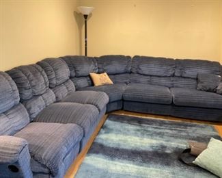 Light Blue Sectional with Hide a Bed