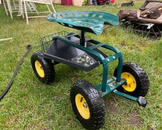 Garden Stool Cart with Tray